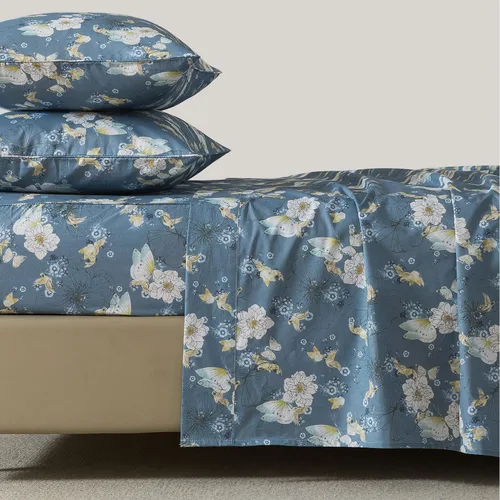 Miniatura 11 de FADFAY Juego de sábanas de cama con estampado floral amarillo, de algodón, tamaño King, suaves, transpirables, estilo Shabby Coquette, con bolsillo