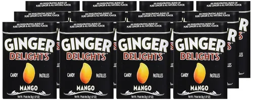 Miniatura 3 de Ginger Delights Mango Candy Raíz de jengibre molido auténtico, sabores naturales, certificado Kosher, vegano, sin gluten, sin aspartamo ni