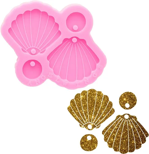 Miniatura 3 de Angel Wings Moldes de resina superbrillantes, moldes de silicona para aretes de bricolaje, llaveros, fabricación de joyas, color rosa