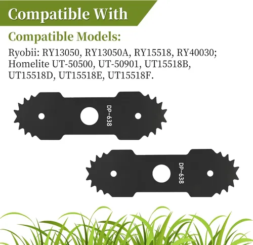 Miniatura 3 de Cuchilla de bordeadora de 9 pulgadas 638006008 638006007 con dientes compatibles con Ryo bi RY13050 RY13050A RY15518 RY40030, hoja resistente de 9