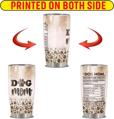 Miniatura 6 de WAZONE Vaso de viaje con estampado de huellas de leopardo, de acero inoxidable de 20 onzas, con aislamiento al vacío, ideas de cumpleaños, día