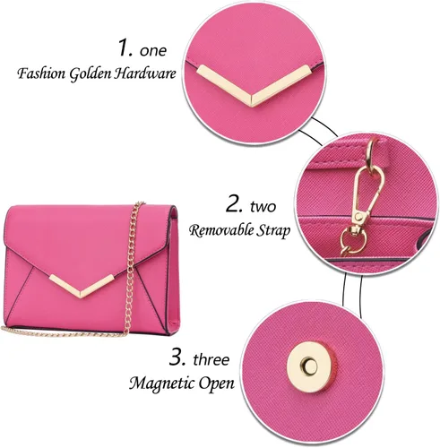 Miniatura 3 de KKXIU Elegante bolso de mano de piel sintética para mujer, bolso de mano plegable para fiesta, boda, baile de graduación