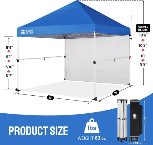 Miniatura 6 de CROWN SHADES Tienda de campaña comercial desplegable de 10 x 10, configuración patentada de un empuje, tienda de campaña de proveedor resistente, 1