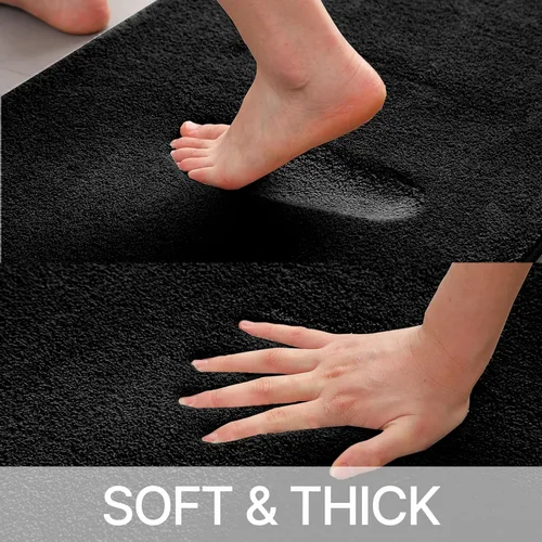 Miniatura 4 de HOMEIDEAS Juego de 3 alfombras de baño mejoradas, alfombras de baño de espuma viscoelástica ultra suaves, superabsorbentes, antideslizantes, Beige