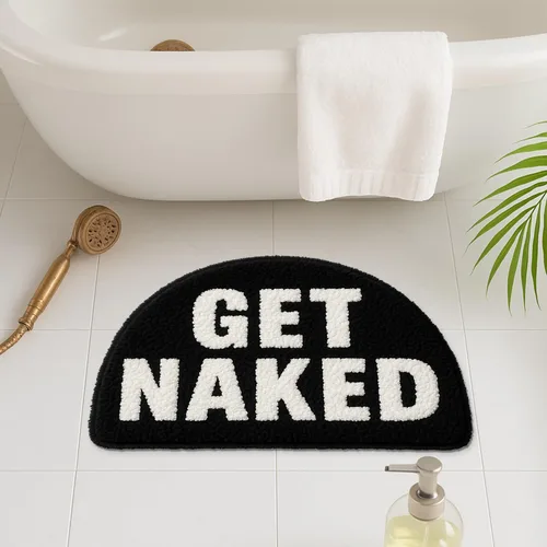 Miniatura 14 de Get Naked - Alfombra de baño antideslizante, bonita alfombra de baño copetuda, alfombra de baño de microfibra lavable para interiores, para baño