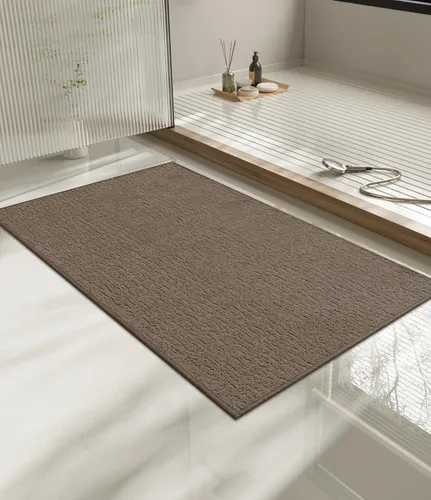 Miniatura 9 de Chakme Juego de 2 alfombras de baño ultrafinas, absorbentes, antideslizantes, lavables a máquina, color negro, 17 x 24 pulgadas / 17 x 30 pulgadas