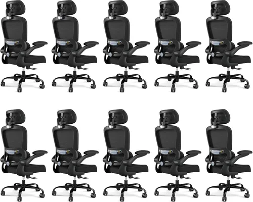 Miniatura 27 de TRALT Silla de oficina ergonómica, silla de escritorio de malla para el hogar de 330 libras, sillas de escritorio de oficina con ruedas, cómodas