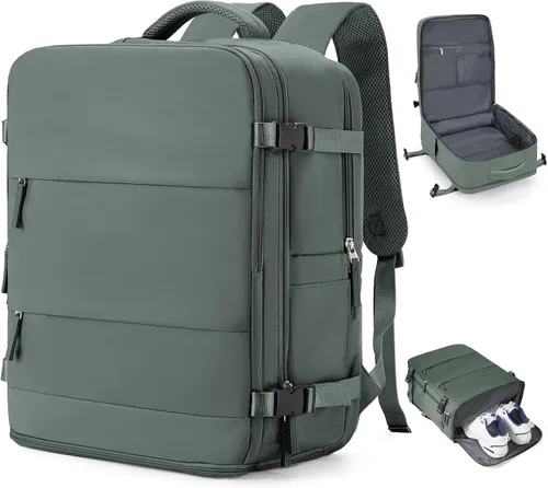 Miniatura 30 de coowoz Mochila grande de viaje para mujeres y hombres, mochila de transporte, mochila para senderismo impermeable, mochila deportiva para Rosa