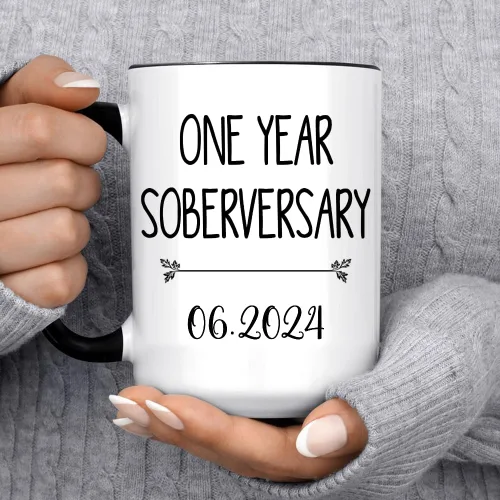 Miniatura 2 de Taza sobria, taza de café de sobriedad con fecha personalizada, recuerdo de sobriedad, aniversario, regalo personalizado para celebrar