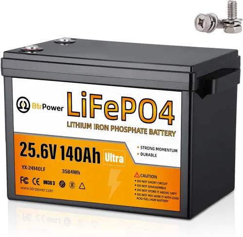 Miniatura 11 de Batería de litio de 12 V, batería LiFePO4 de ciclo profundo de 5000+ con BMS integrado de 100 A para almacenamiento en el hogar, motor de pesca por
