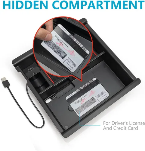 Miniatura 6 de Organizador de consola central con puerto USB para accesorios Toyota Tacoma 2023 2022 2021 2020 2019 2018 2017 2016, mejoras de 3ª generación TRD