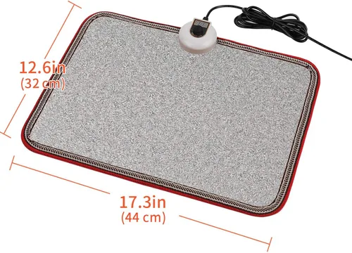 Miniatura 7 de Alfombrillas eléctricas con calefacción debajo del escritorio, calentador de pies calentado - Calentador de dedos de 110 V para oficina y hogar