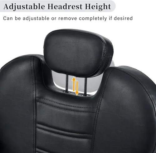 Miniatura 6 de Merax Silla de peluquería reclinable hidráulica para peluquería con asiento 20% más ancho y bomba hidráulica resistente, equipo de belleza mejorado