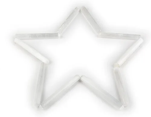 Miniatura 7 de JIC Gem Varitas redondas de selenita, 10 piezas de piedra de cristal áspero natural, para sanación de chakras Reiki, decoración del hogar, 5.5-5.9 in