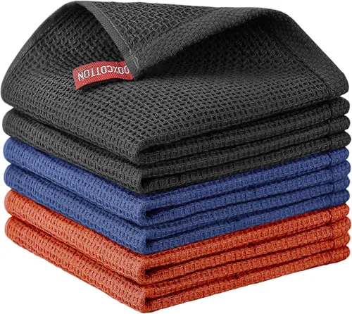 Miniatura 102 de Nialnant - Toalla de cocina 100% algodón, tejido gofre, suave, absorbente y de secado rápido, toallas para secar platos, trapos de limpieza - Multi