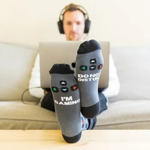 Miniatura 7 de Calcetines de videojuegos Do Not Disturb I'm Gaming, regalos divertidos para jugadores para hombres y mujeres, No moleste, soy PC Gaming