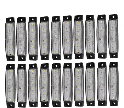 Miniatura 10 de Luces LED azules de marcador lateral, (paquete de 20) 6 LED 2835 SMD lámparas de liquidación para camión, remolque, caravana, camioneta, tractor, 20
