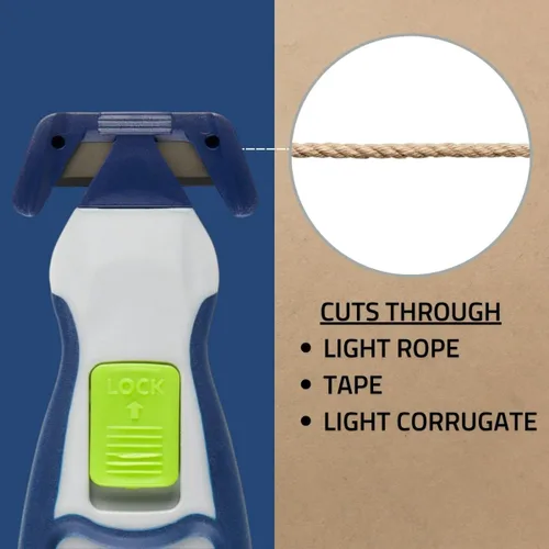 Miniatura 5 de AccuTec Pro Safety R1 - Herramienta de corte de cabeza reemplazable, cuerpo ABS, hoja de acero al carbono, divisor de cinta, abridor de cajas