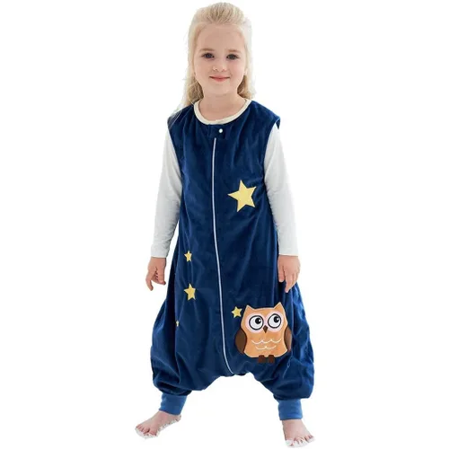 Miniatura 14 de MICHLEY - Saco de dormir para niños pequeños con pies, recién nacidos, bebés sin mangas, saco de dormir con cremallera de 2 vías, manta portátil Oso