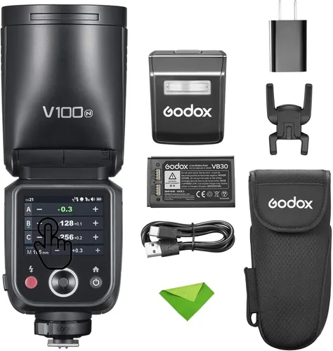 Miniatura 4 de Godox V100C V100-C 100Ws TTL Flash para cámaras Canon, 400 disparos a potencia completa, tiempo de reciclaje de 1.7s, inalámbrico 2.4G con flash
