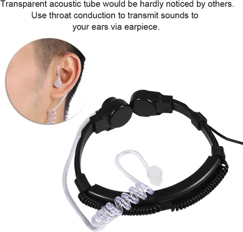 Miniatura 8 de Yoidesu 143 Micrófono de garganta Tubo Acústico Auricular PTT para UV5R Radio de 2 vías, Walkie Talkie, Micrófono de garganta PTT Auricular