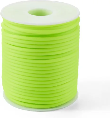 Miniatura 64 de FASHEWELRY 3 rollos de cables de goma huecos para tejer, cable de peluquero de 0.079 pulgadas (0.079 in), cables de silicona para tejer puntada