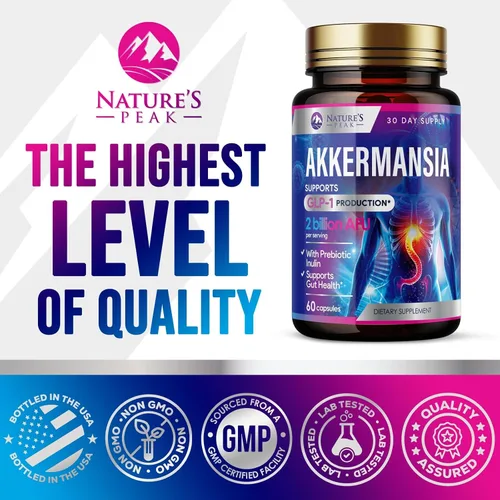 Miniatura 4 de Akkermansia Suplemento para la salud intestinal - Probiótico Akkermansia prémium con fibra prebiótica - Akkermansia Muciniphila 2 mil millones