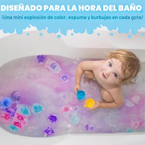 Miniatura 2 de Tub Works® Lil' Bursts™ Mini bombas de baño para niños, 90 unidades, cósmicas, no tóxicas, bombas de baño para niños pequeños con una ráfaga