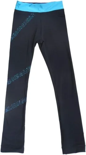 Pantalones de patinaje artístico sobre hielo para niñas, pantalones de práctica sobre botas, pantalones de forro polar fino, pantalones de diamantes