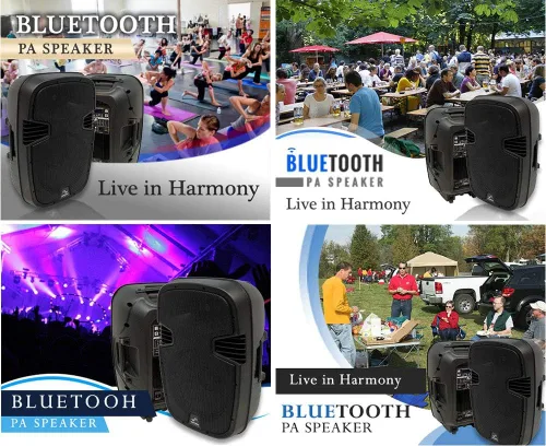 Miniatura 2 de Harmony Audio HA-L15BA Pro DJ Live Series Bluetooth 15" Powered 1200W PA Altavoz
