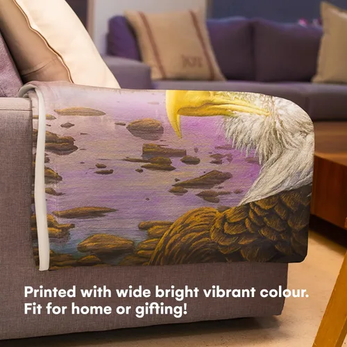 Miniatura 3 de Dawhud Direct Manta de forro polar de águila, 50 x 60 pulgadas, estampado de águila voladora, felpa súper suave, unisex, color Iii Eagle Clouds