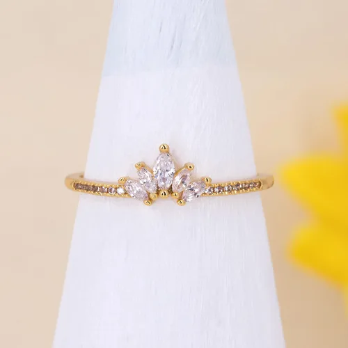 Miniatura 2 de Rapunzel - Anillo de corona para mujer, delicados anillos apilables de diamantes de cristal real, anillo de compromiso de cumpleaños, regalos