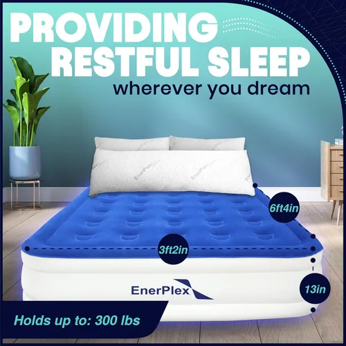 Miniatura 4 de EnerPlex Colchón de Aire con Bomba Incorporada - Colchón Hinchable Autoinflable con Soporte para el Cuello - Cama de Aire Inflable para Viajes