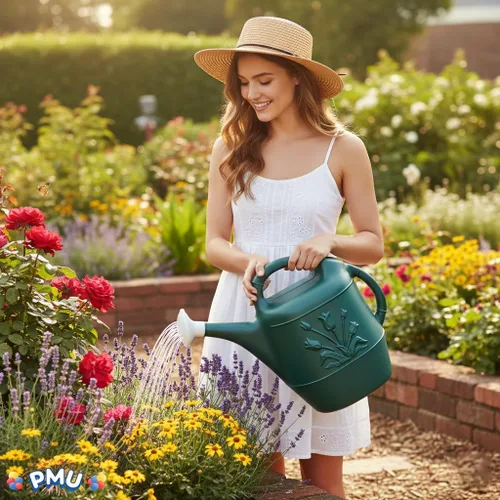 Miniatura 8 de PMU Regadera de 2 galones - Regadera de jardín para plantas de interior y exterior - Regadera de plástico con cabezal de rociador desmontable
