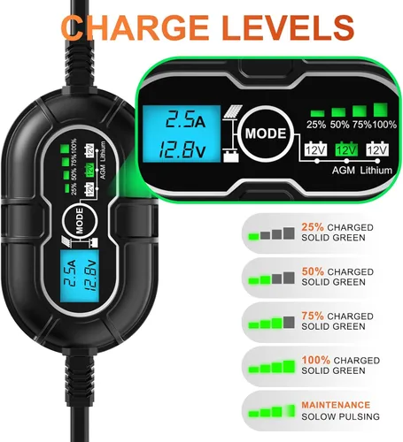 Miniatura 5 de SUNER POWER Controlador de Carga Solar MPPT de 10 Amperios 12V, Pantalla LCD + Estado de Carga, Regulador de Panel Solar 10A con Sensor