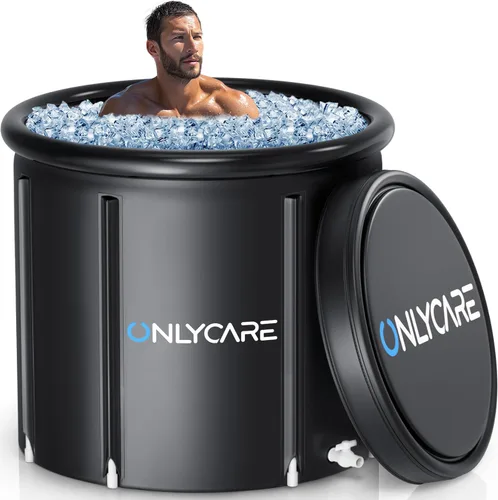 ONLYCARE Upgrade XXL - Tina de baño de hielo de 135 galones para atletas, bañera de inmersión fría con tapa, múltiples capas de agua fría, portátil,