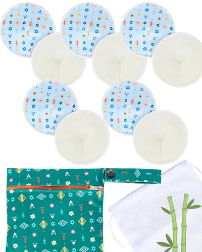 Almohadillas de lactancia - Almohadillas para el pecho para fugas de leche - Almohadillas de lactancia reutilizables y lavables - Mantente seco por