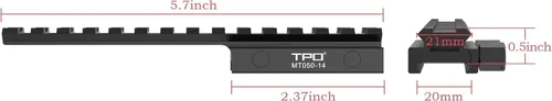 Miniatura 3 de 14-Slot Picatinny Rail Riser Mount (1"/0.83"/0.5" Height), 5.7" Length Flat Top Mount Adapter and Riser Mount