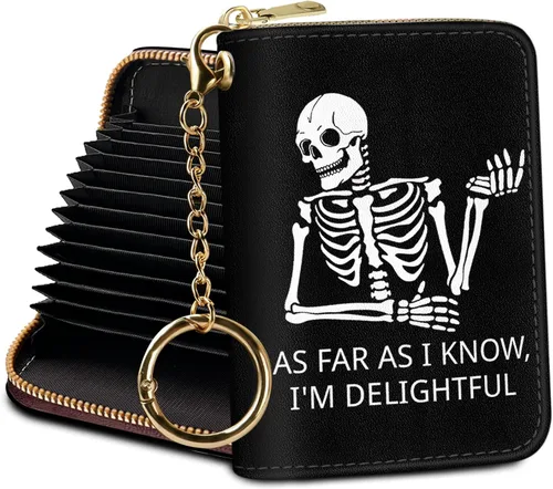 Miniatura 11 de Tarjetero Cartera RFID para Tarjetas de Crédito, Cartera Pequeña para Tarjetas para Mujeres con Llavero con Cremallera, Carteras para Tarjetas