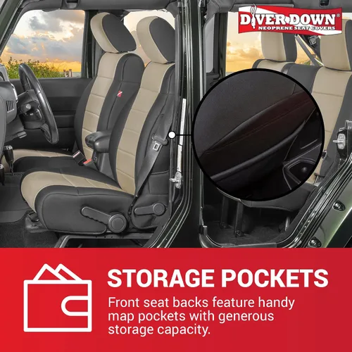 Miniatura 4 de Diver Down Juego de fundas de asiento de neopreno para Jeep JK Wrangler 2007-2018, juego de asiento delantero y trasero, fundas de asiento Amarillo