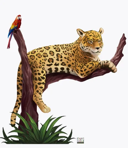 Calcomanías de pared de animales de la selva para habitaciones de niños, idea de decoración de safari, idea de león, gorila, koala, panda, Jaguar