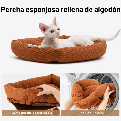 Miniatura 7 de FUKUMARU Poste de Rascado para Gatos, Postes Altos de Estilo Retro con Percha para Gatos de Interior Adultos, Torre de Rascado para Gatos Grandes