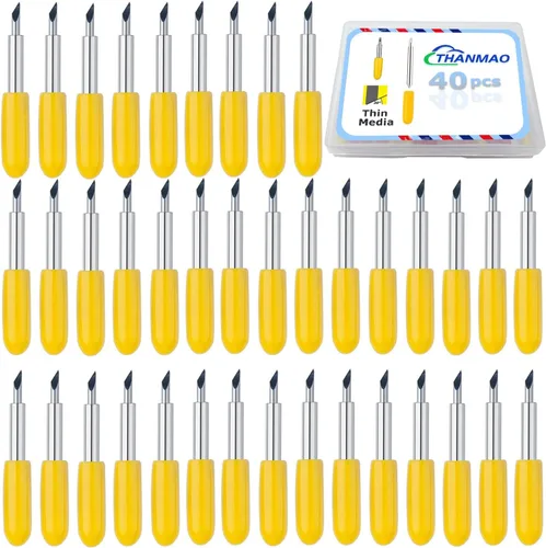 Miniatura 9 de THANMAO 40 cuchillas de repuesto compatibles con máquinas de corte Explore Air 2/Air 3/Maker/Maker 3/4, incluye 40 cuchillas de corte profundo