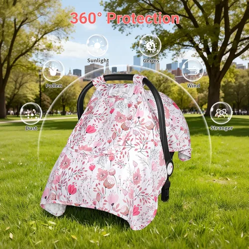Miniatura 6 de Funda para Asiento de Coche para Bebé, Fundas para Asiento de Coche para Bebé con 2 Capas, Ventanas con Cremallera Transpirables, Funda para Asiento