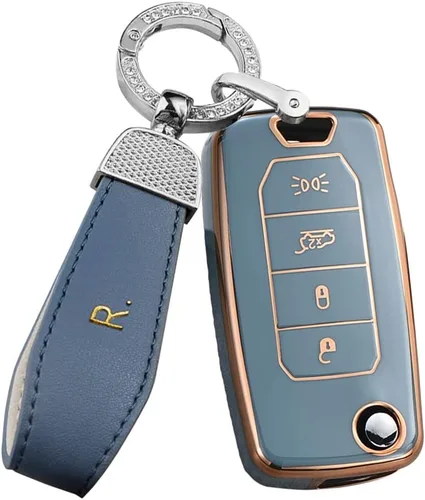 Miniatura 8 de ontto Funda para llavero de TPU para Jeep Renegade 2015-2020 con control remoto abatible, elegante funda para llavero de automóvil, funda para beige