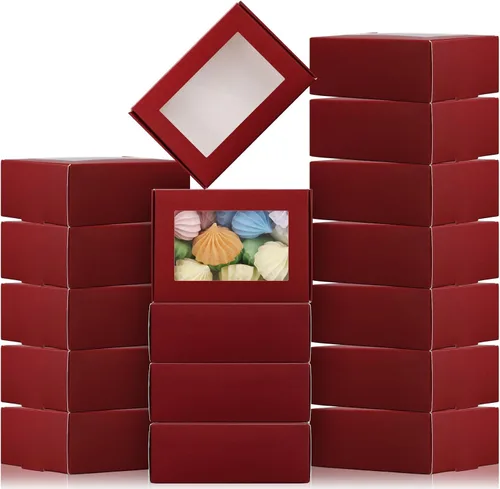 Miniatura 16 de Zonon 30 cajas de jabón para embalaje casero, mini cajas de papel kraft con ventana para panadería, dulces, jabón, embalaje de regalo