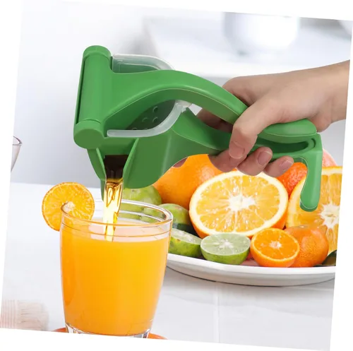 Miniatura 6 de Juego de exprimidor manual de mano de 2 piezas, exprimidor de cítricos verdes para limones, naranjas y naranjas, exprimidor de frutas resistente