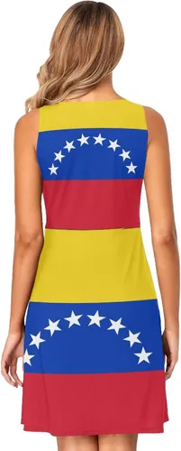 Miniatura 5 de Vnurnrn Vestido corto sin mangas con la bandera de Venezuela para mujer