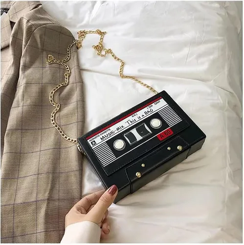 Miniatura 5 de Bolso cruzado retro con forma de radio para mujer, bolso cruzado de metal con diamantes de imitación