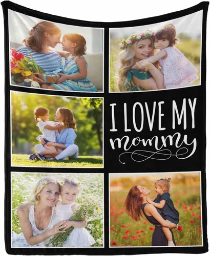 Miniatura 22 de InterestPrint Regalos personalizados para mamá, manta personalizada con fotos y fotos familiares, regalos de cumpleaños para el día de la madre